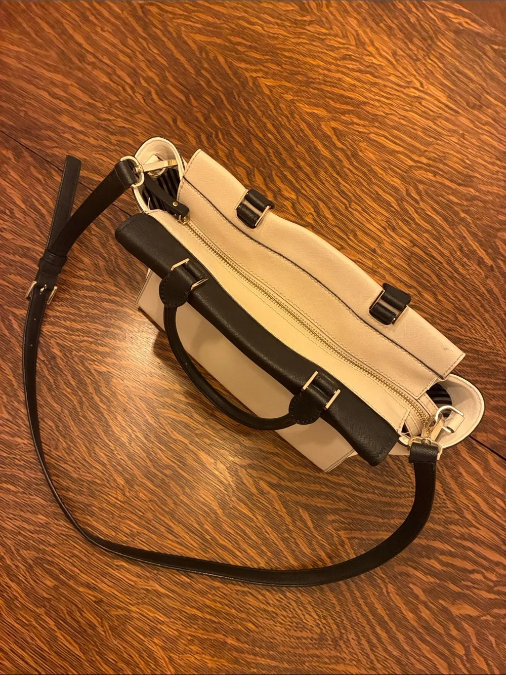 kate spade Black and Cream Structured Satchel